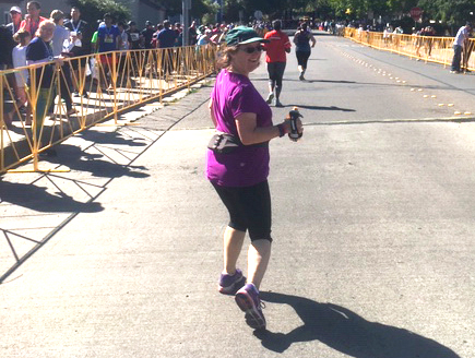 Louise running.