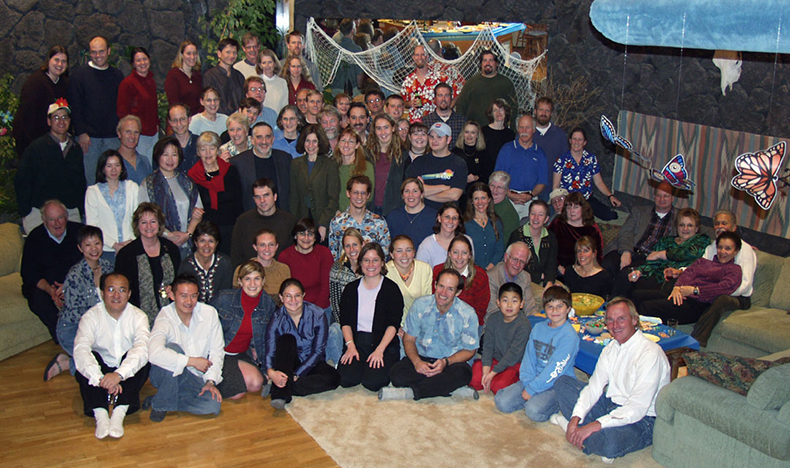 One of the many Geology holiday parties at Rand's house.