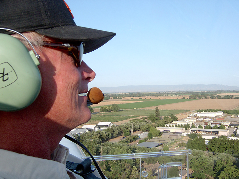 Rand pilots his Grob motorglider named "Elsa".