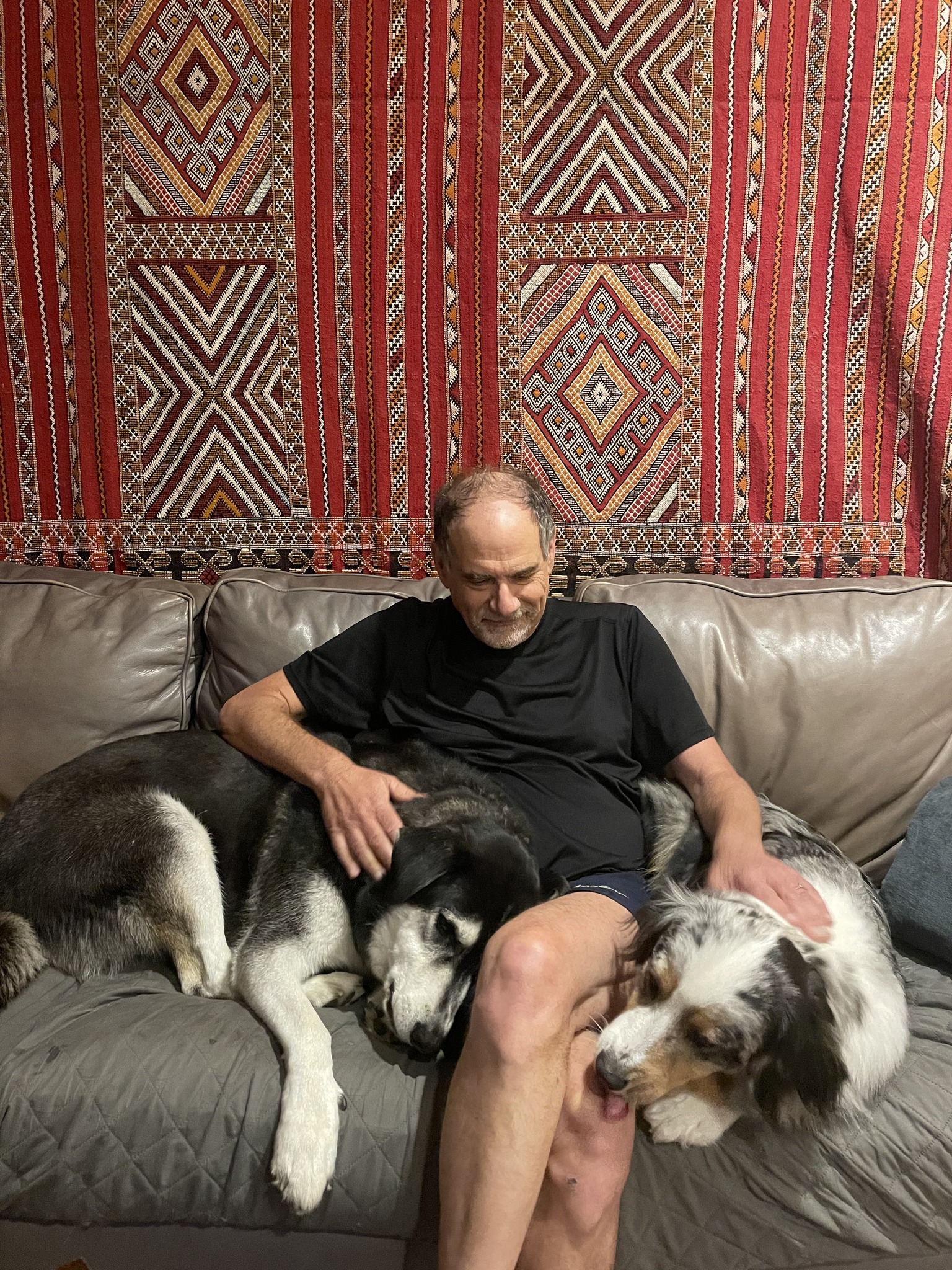 Peter Schiffman enjoying a relaxing time with Finn and friend