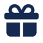 A blue gift box icon
