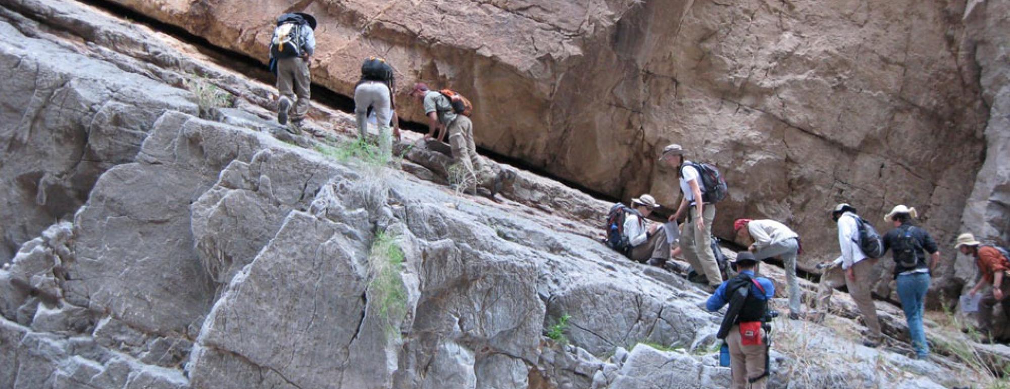 Students on an incline.