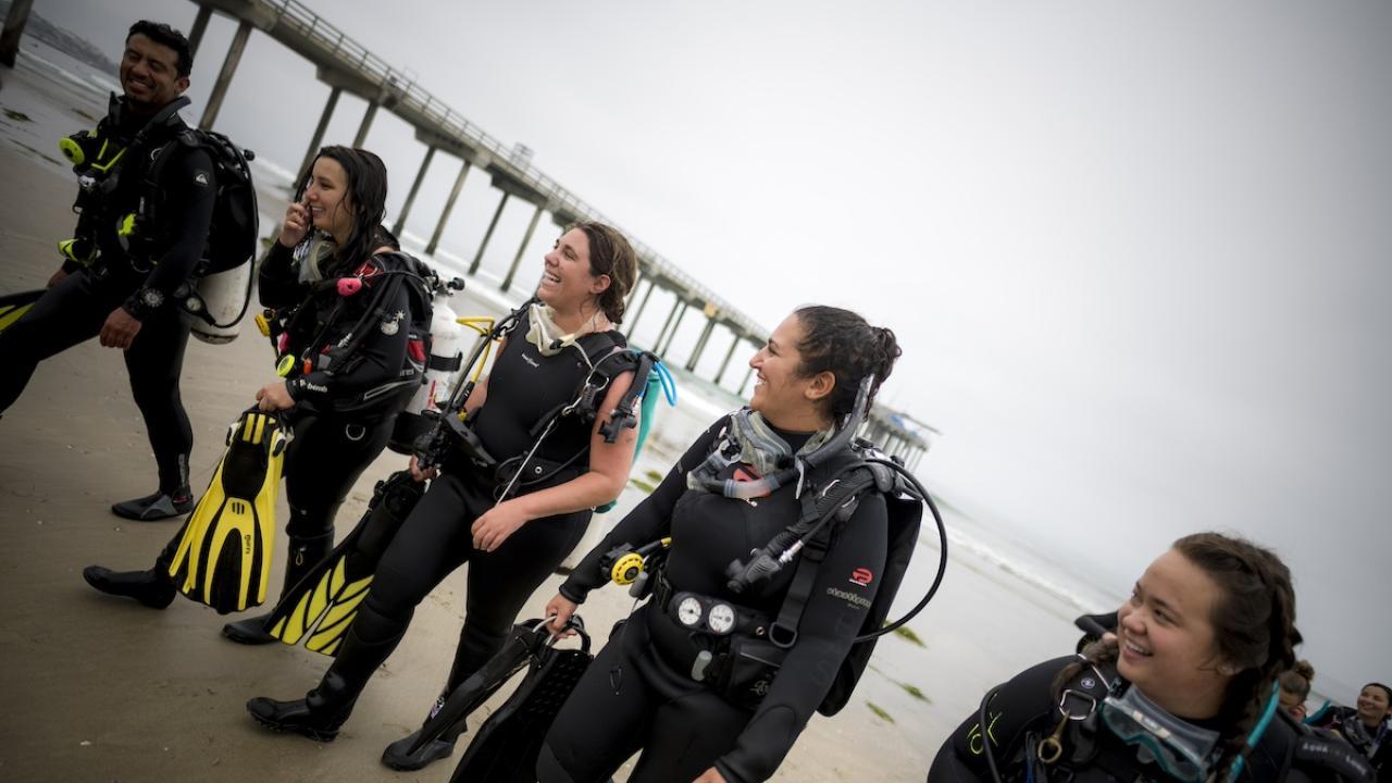 A group of divers with Alyssa Griffin