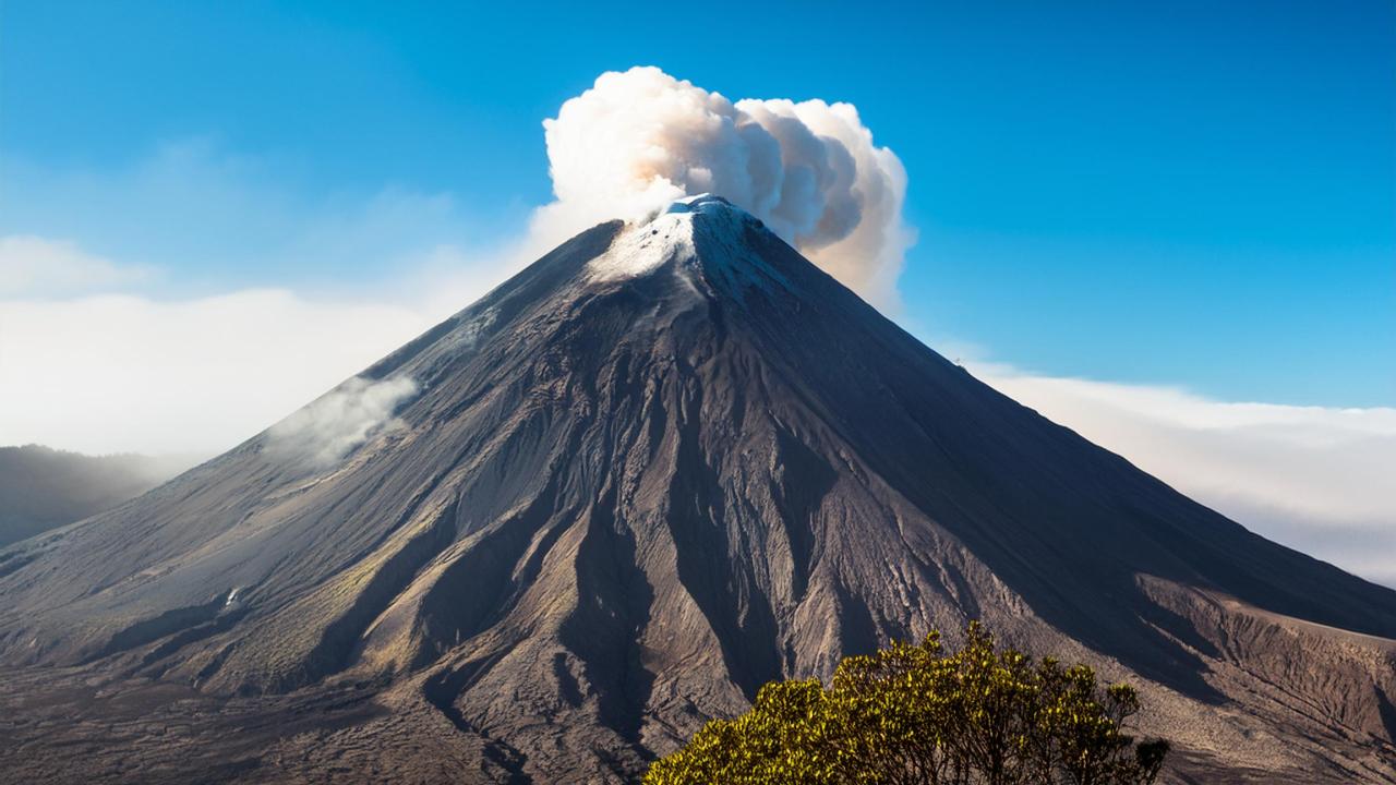 A volcanic eruption