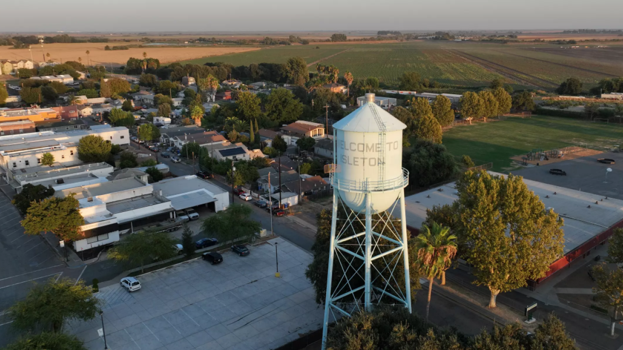 An aerial view of Isleton