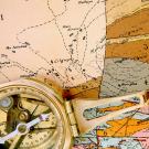 Compass and geologic map